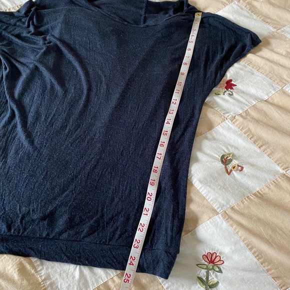 Bordeaux I Anthro I Blue Draped Top with Built-In Tank - Picture 6 of 16